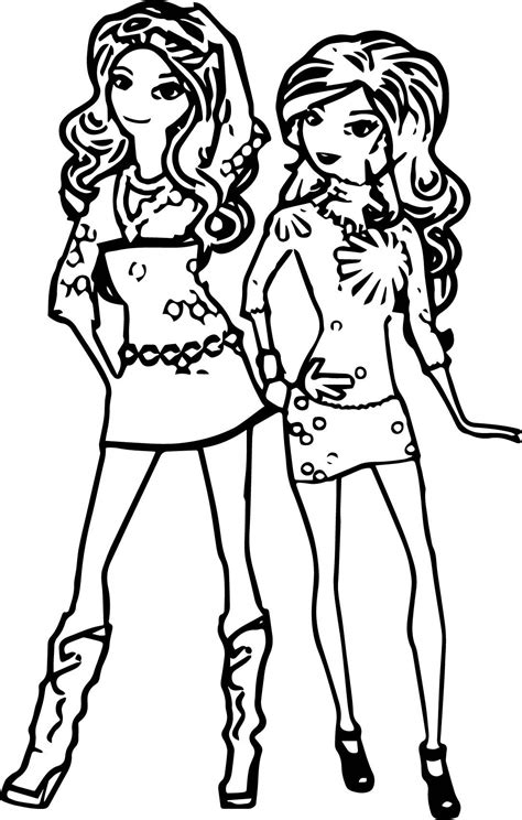 cool barbie  friends coloring page coloring pages  girls