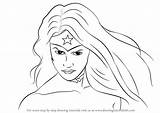 Face Wonder Woman Draw Drawing Outline Step Coloring Logo Tutorials Cartoon Characters Popular Getdrawings sketch template