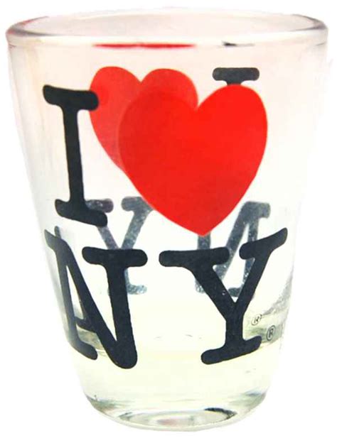 clear i love ny beer shot glass