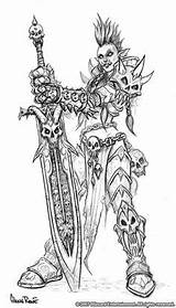 Warcraft Pages Coloring Adult Colouring Female Fantasy Knight Orc Warrior Animal Books Death sketch template