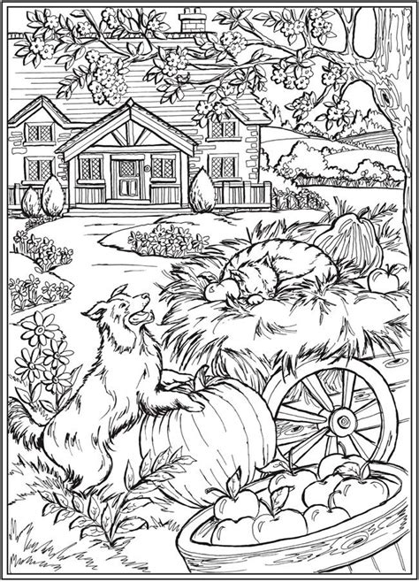 dover publications fall coloring pages detailed coloring