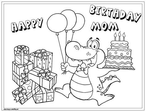 happy birthday mom coloring page anniversaire