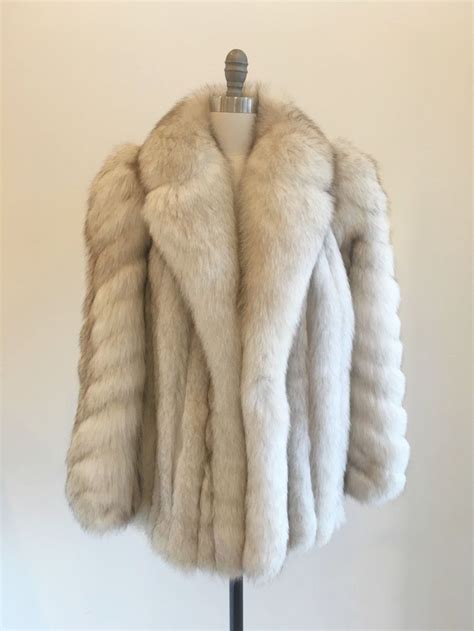 vintage weiss silver fox fur coat size large miranda  vintage bridal