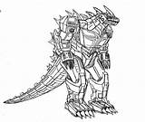 Godzilla Robot Coloring Pages Color sketch template