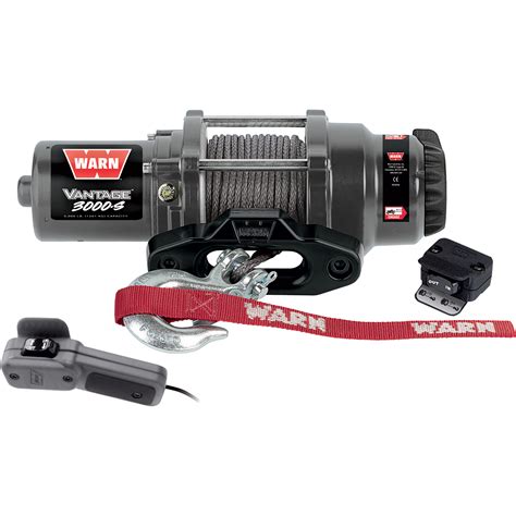 warn vantage  series  volt dc powered electric atv winch  lb capacity synthetic