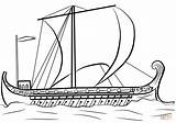 Ship Coloring Odysseus Ancient Greek Clipart Ships Pages Printable Drawing Greece sketch template