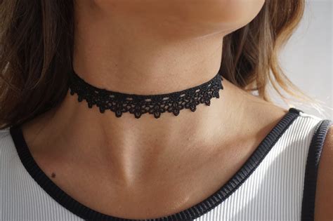 thin black lace choker simple choker necklace