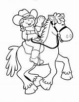Cowgirl Coloring Pages Riding Cowboy Western Printable Cute Color Kids Rodeo Getcolorings Roundup Party Creative Group sketch template