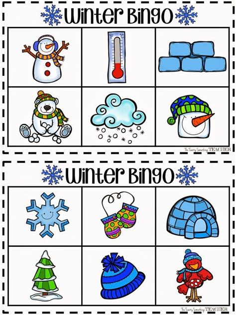 printable winter bingo printable word searches