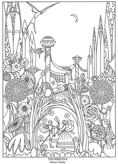 thumbelina fairy tale coloring page stamping