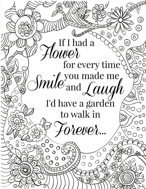 printable flower quote coloring pages inspirational quotes