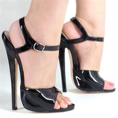 Buy Sexy 18cm Heels Women Sandals Shiny Patent Leather