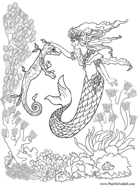 adult coloring pages mermaid coloring home