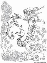 Coloring Pages Mermaid Adult Library Clipart Mermaids sketch template