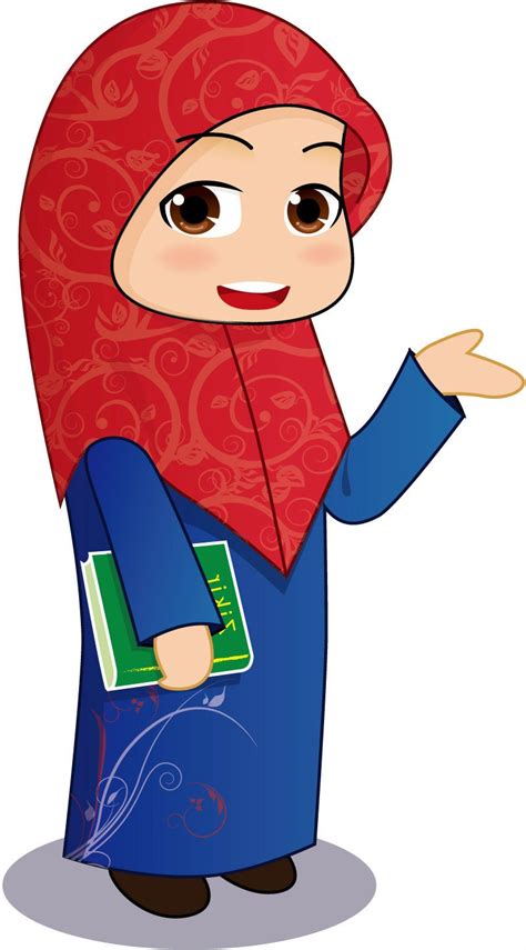 muslimah gambar cikgu mengajar kartun