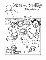 Coloring Generosity Sheet Sheets Craft Activities sketch template