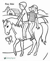 Coloring Horse Pages Girl Boy sketch template