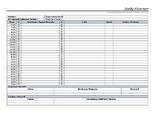 printable daily planner calendar word templates