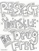 Ribbon Red Week Drug Coloring Pages Respect School Printables Elementary Classroomdoodles Drugs Colouring Say Posters Yourself Middle Doodles Student Counselor sketch template