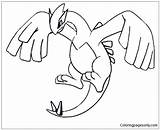 Lugia Pokemon Coloring Pages Shadow Template Color sketch template