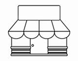 Shop Awning Coloring Store Grocery Coloringcrew Buildings Other Book Pages sketch template