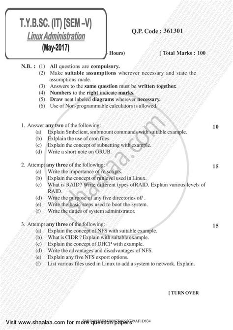 question paper bsc  information technology idol correspondence semester  tybsc