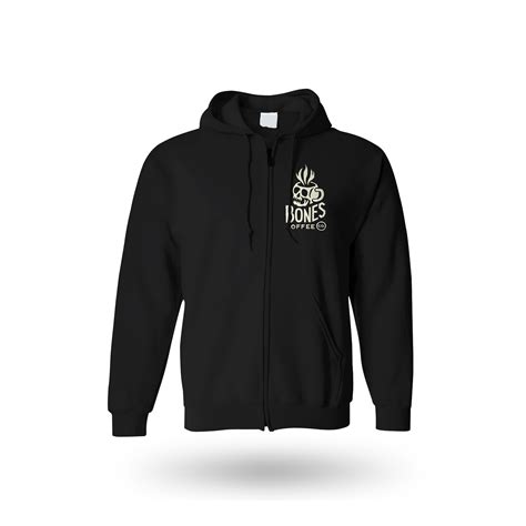 classic logo hoodie black small bones coffee company