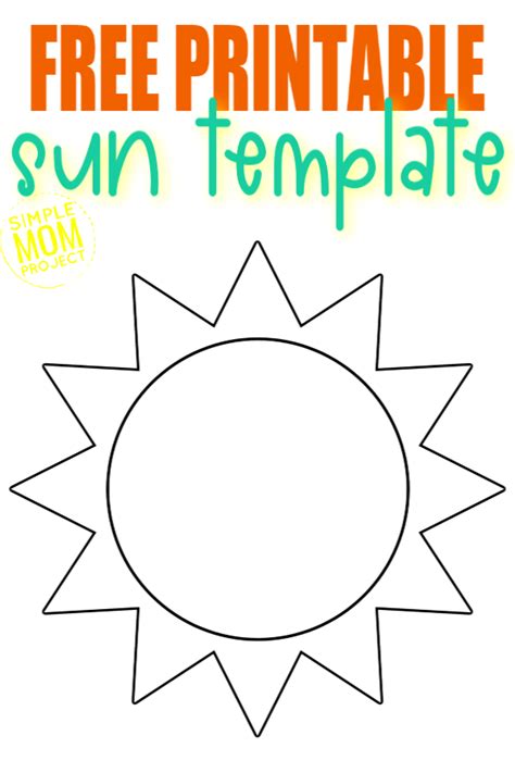 printable sun template printable templates