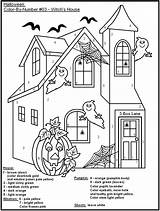 Halloween Number Color Printable Coloring Pages House Haunted Worksheets Kids Eerie Pdf Coloringhome Math Print Witch Monster Choose Board Source sketch template