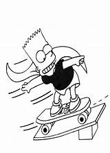 Skate Colorir Fazendo Manobra Simpsons Tudodesenhos sketch template