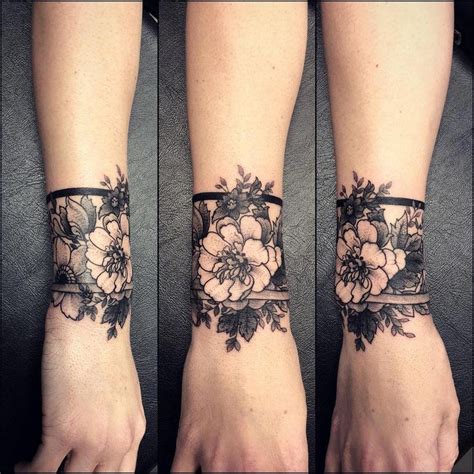 random sleeve tattoos sleevetattoos cuff tattoo flower wrist