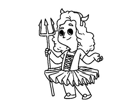 demon  girl costume coloring page coloringcrewcom