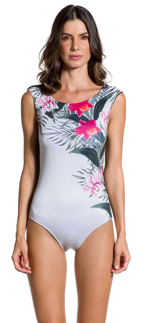 body swimsuit in floral print and khaki back body flor de kaki maryssil