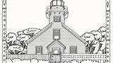 Lighthouse Coloring Mission Point Denali sketch template