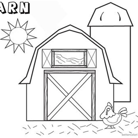 barn coloring pages barn  windmill  printable coloring pages