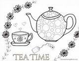 Tea Time Pages Coloring sketch template