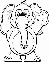Elephant Coloring Pages Kids Circus Printable Color Elephants Animals Animal sketch template