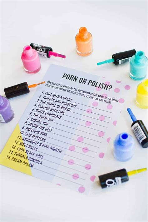 Porn Or Polish Hen Party Game Bachelorette Game And Bridal Shower Game