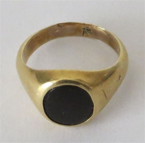 karaat gouden heren ring met onyx steen catawiki