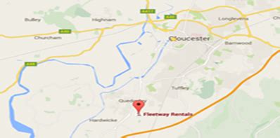 map fleetway car rental  van hire gloucester