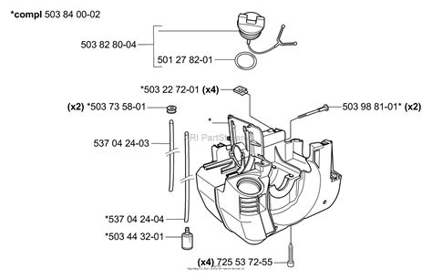 husqvarna     parts diagram  crankcasefuel tank