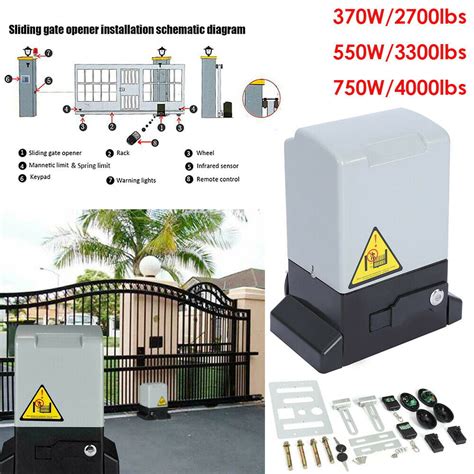 lbs kg sliding electric gate opener automatic motor remote kit driveway walmartcom