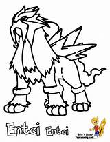 Coloring Entei Machamp Pokémon sketch template