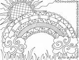 Coloring Pages Rainbow Book Printable Doodle sketch template