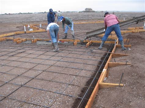 pouring  slab foundation  homestead