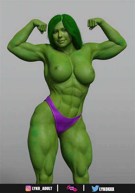 She Hulk Showing Off Her Muscles By Lykoxxx Hentai Foundry