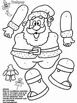 Kerstman Trekpop Knutselen Kleurplaat Marionet Kerst Knutselpagina Kerstmis Kleurplaten Bezoeken Jacks Jumping Groot Kinderen sketch template