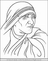 Calcutta Calcuta Thecatholickid Saints Sketch Catholic Dibujos Gertrude Seton Elizabeth Jesús sketch template