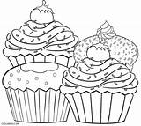 Cupcake Coloring Pages Printable Adults Kids sketch template