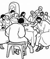 Supper Jesus Coloringhome Followers sketch template